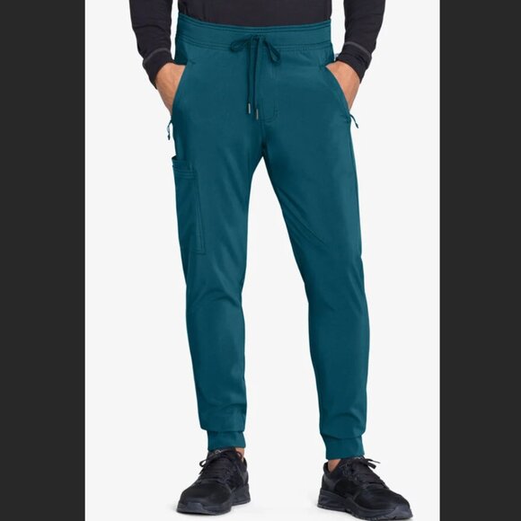 x2 Cherokee Infinity Men's 5-Pocket STRETCH Cargo Jogger Scrub Pants - Short S - Picture 2 of 5